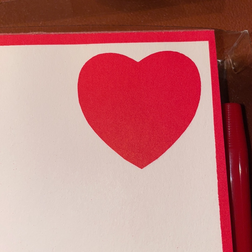 P.S. I Love You Red Heart Notepad - Romantic Note Paper with Pen VINTAGE - Picture 4 of 4